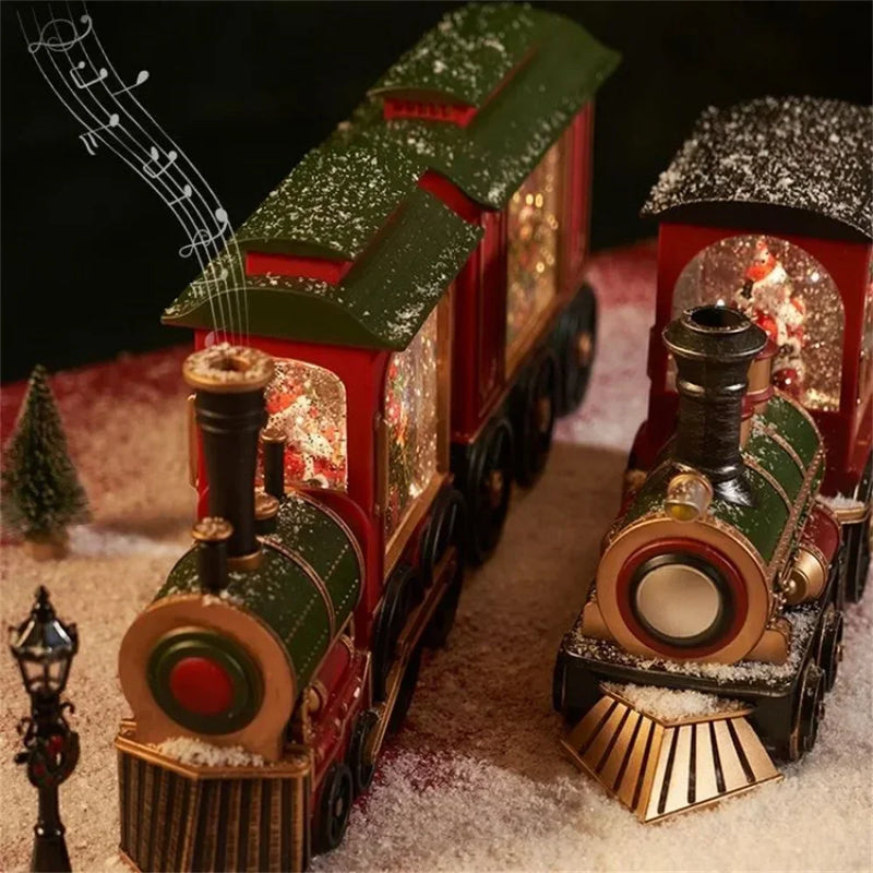 Christmas Train Crystal Ball Ornament – Light-Up Festive Decoration & Gift Box Display