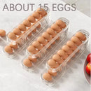 RollFlow™ 2-Tier Automatic Egg Dispenser – Space-Saving Fridge Organizer