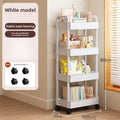 Modern White Rolling Storage Cart – Stylish Multi-Purpose Shelving for Any Room